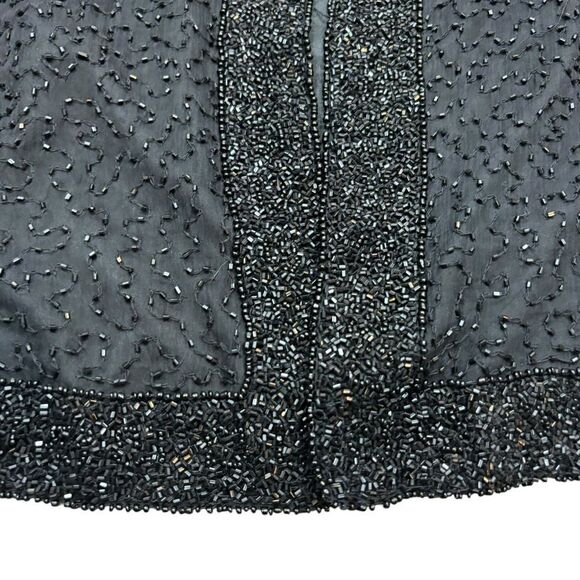 Ladies Black Silk and Glass Bead Jacket Size Large - Picture 3 of 14